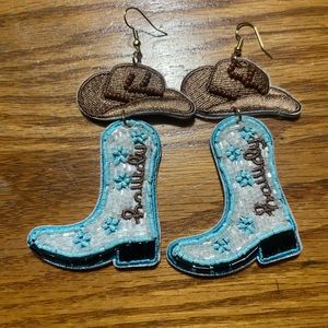 Handmade cowboy howdy earrings